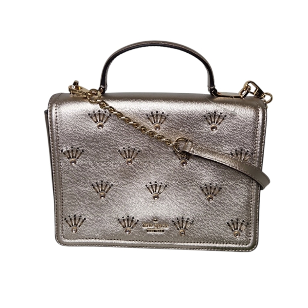 Kate Spade Patterson Drive Embellished Maisie Metallic Blush Crossbody Bag